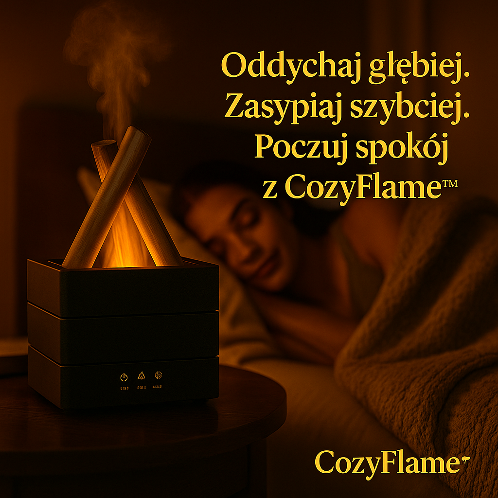 CozyFlame™ – Premium Nawilżacz Powietrza z Efektem Płomienia